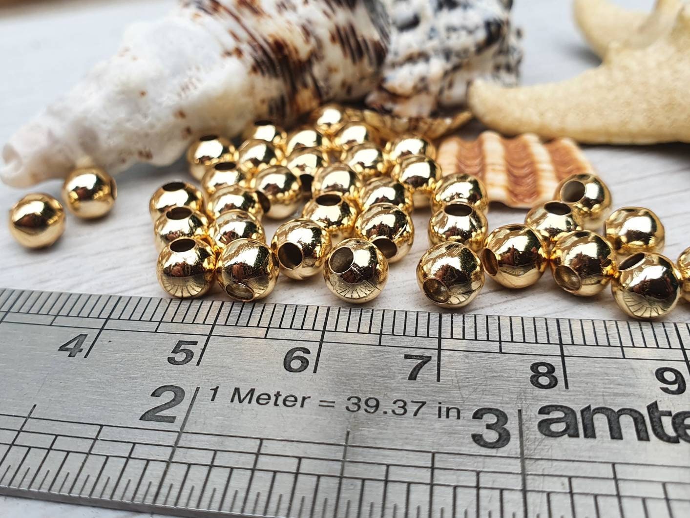6mm Gold Plated Round Spacer Beads | 20Pcs