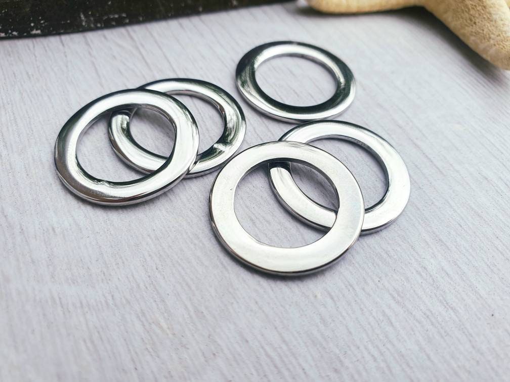 21mm OD Stainless Steel Donut Components | 1mm Thickness | Mirror Shine | 5 Pcs