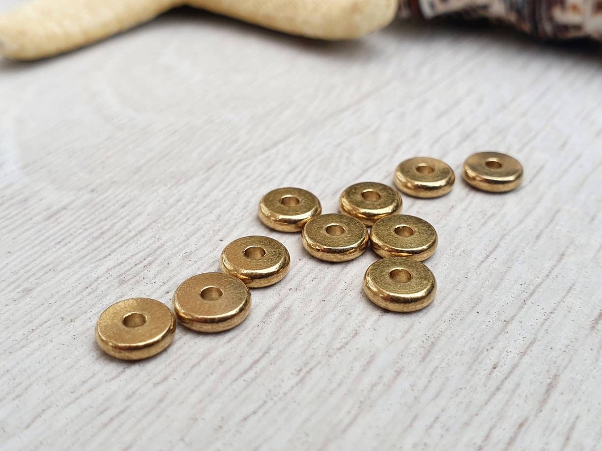 5.5 x 1.5mm Brass Washer Spacer Beads | 10Pcs