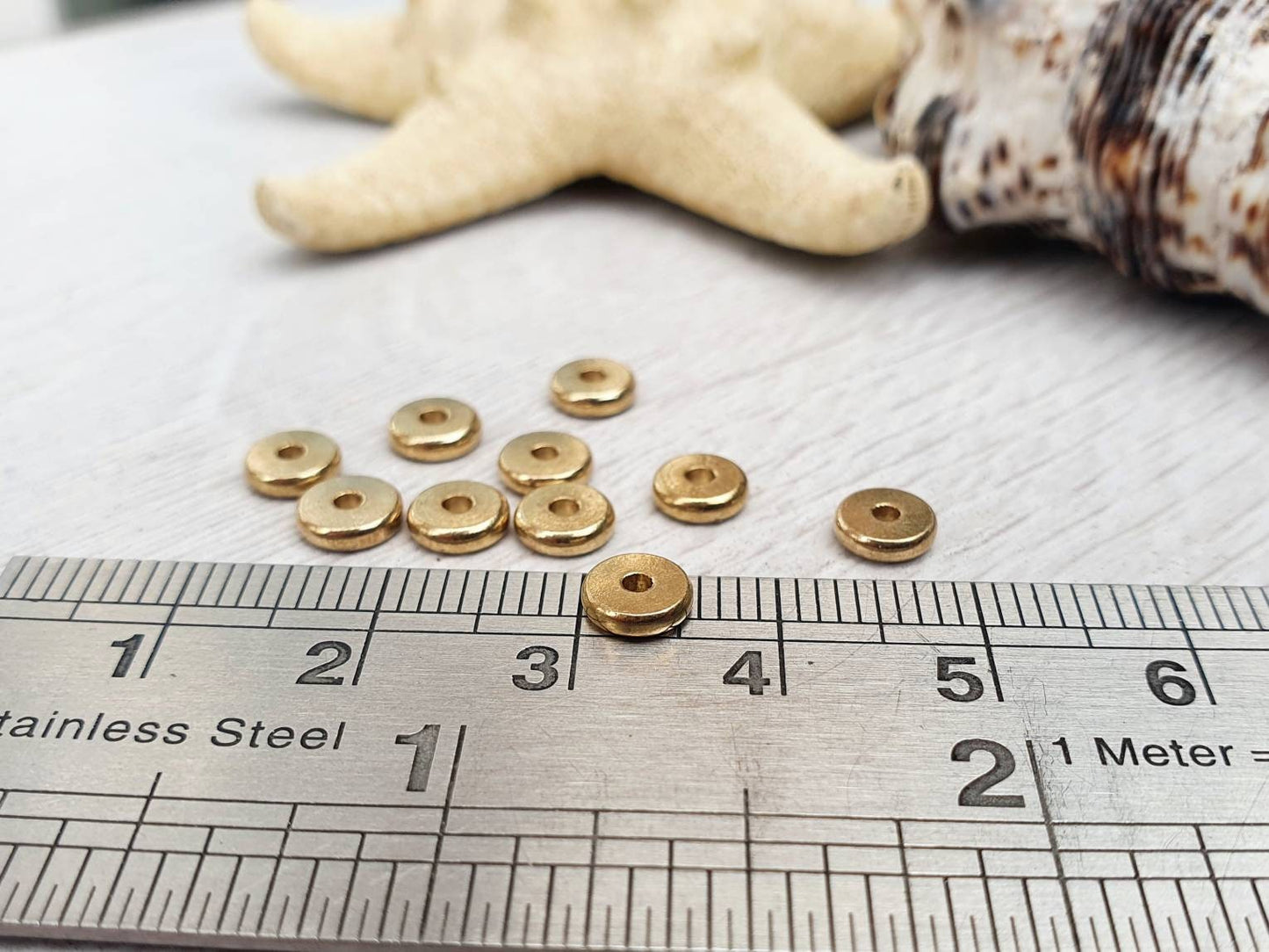 5.5 x 1.5mm Brass Washer Spacer Beads | 10Pcs