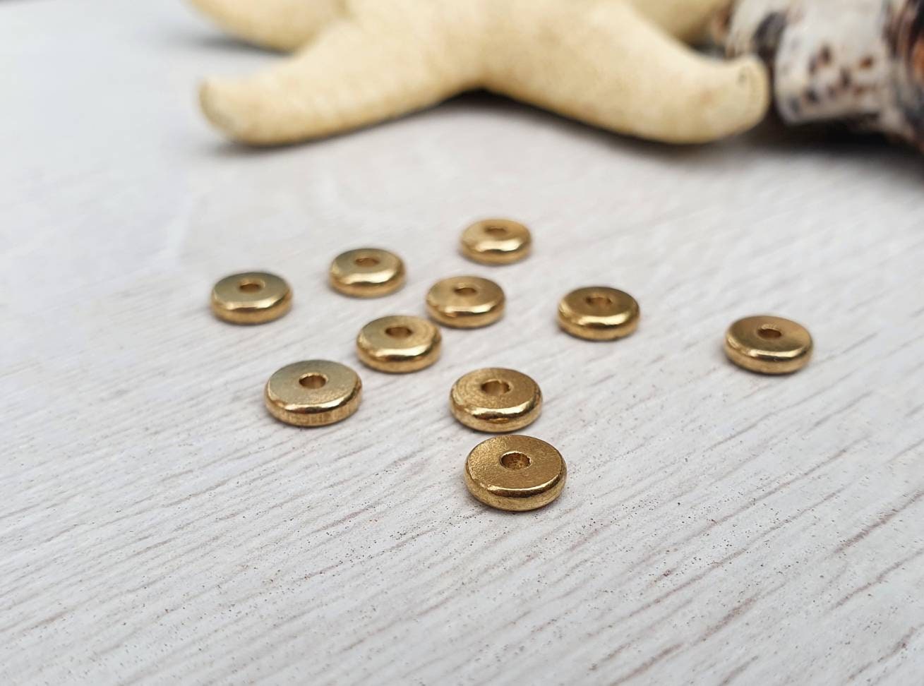 5.5 x 1.5mm Brass Washer Spacer Beads | 10Pcs