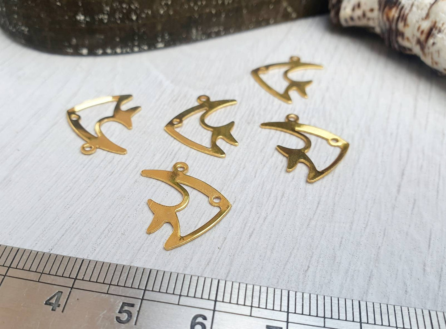 26 x 19mm Gold Plated Angelfish Charms | 5Pcs