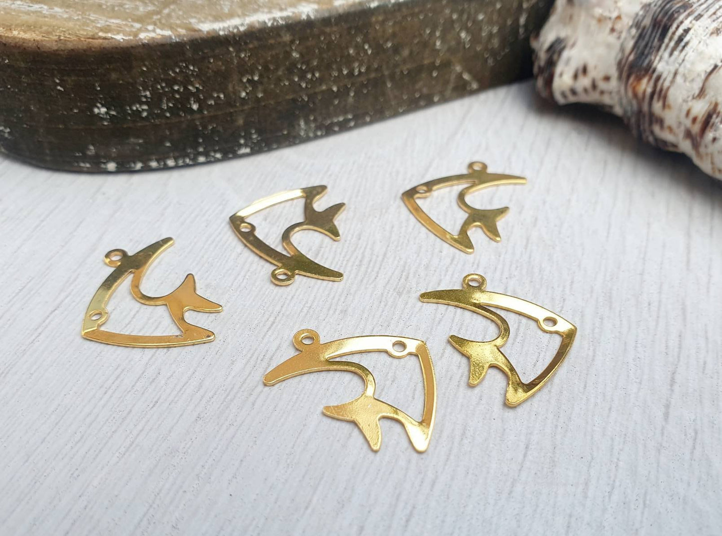 26 x 19mm Gold Plated Angelfish Charms | 5Pcs