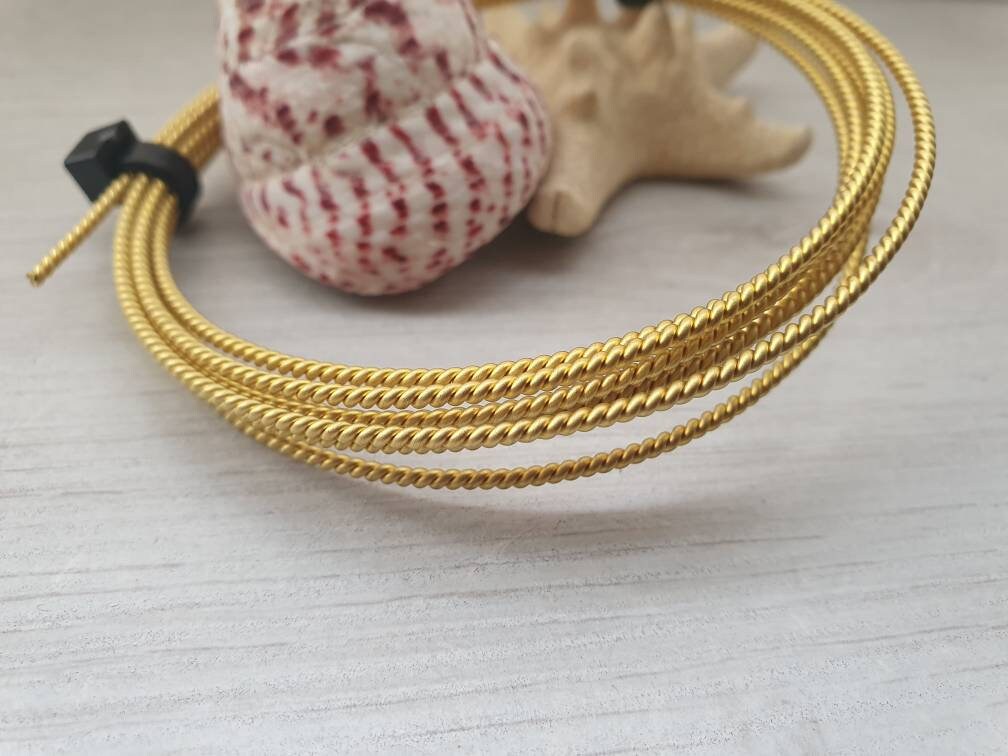 18g Twisted Brass Wire | Bare Wire | 5 Ft Lengths | 1.8mm Diameter