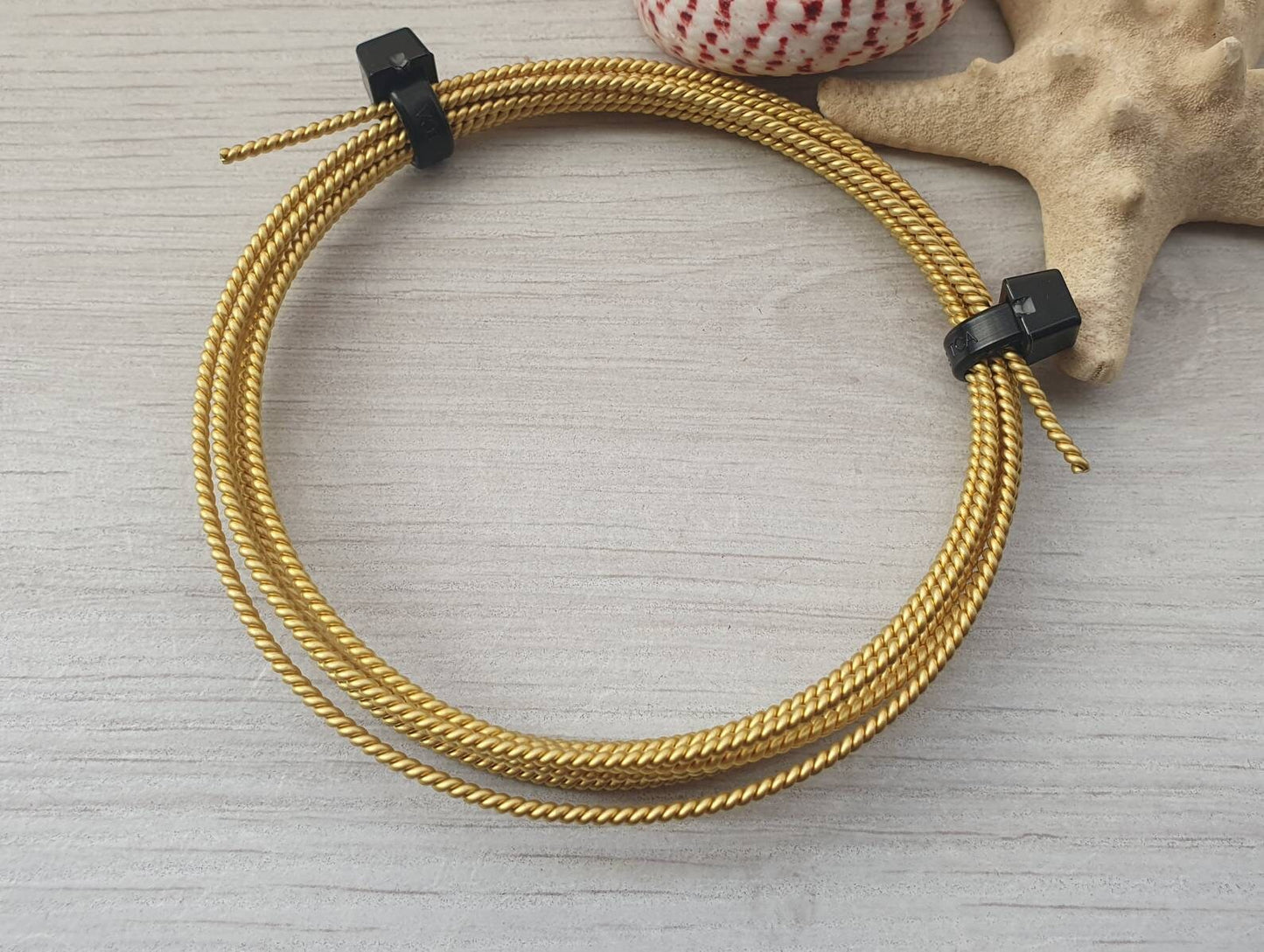 18g Twisted Brass Wire | Bare Wire | 5 Ft Lengths | 1.8mm Diameter