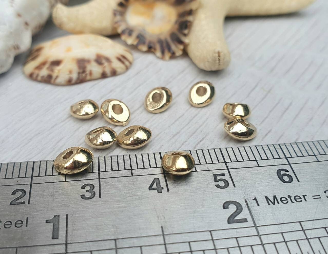 6 x 3mm Gold Plated Spacer Beads | 10Pcs