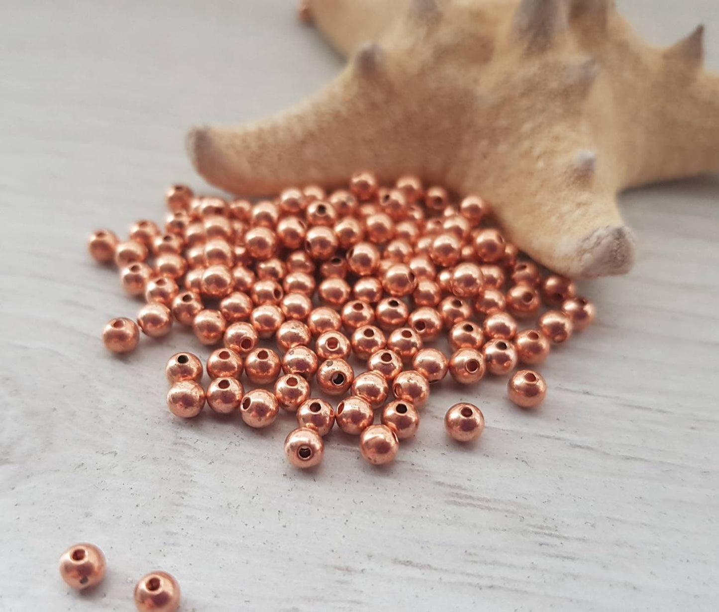 3mm Copper Beads | Genuine Copper Beads | 3mm Spacer Beads