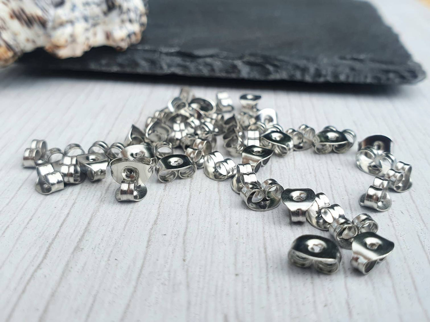 50 x Stainless Steel Earring Backs | Earring Nuts