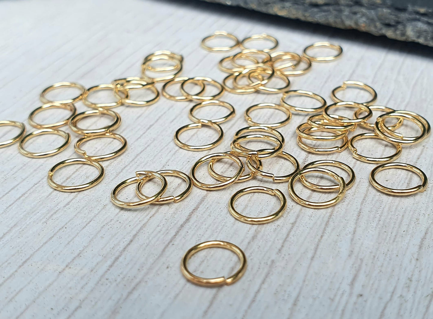7mm OD 18K Gold Plated Jump Rings | 21g Wire | 50 pcs