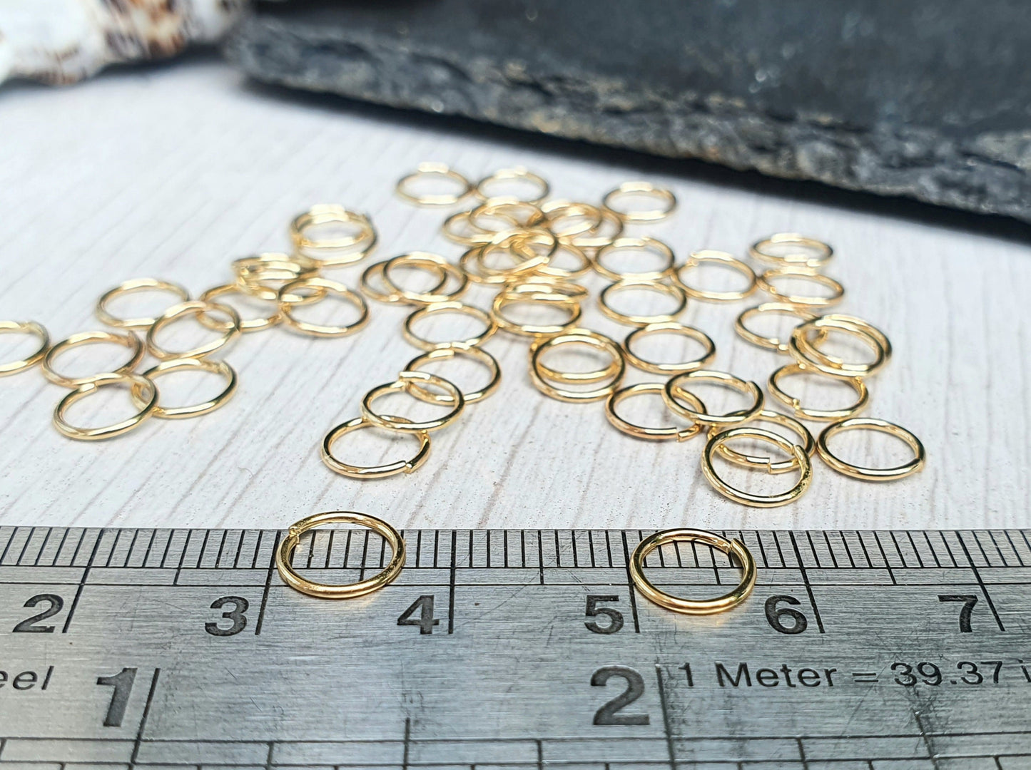 7mm OD 18K Gold Plated Jump Rings | 21g Wire | 50 pcs