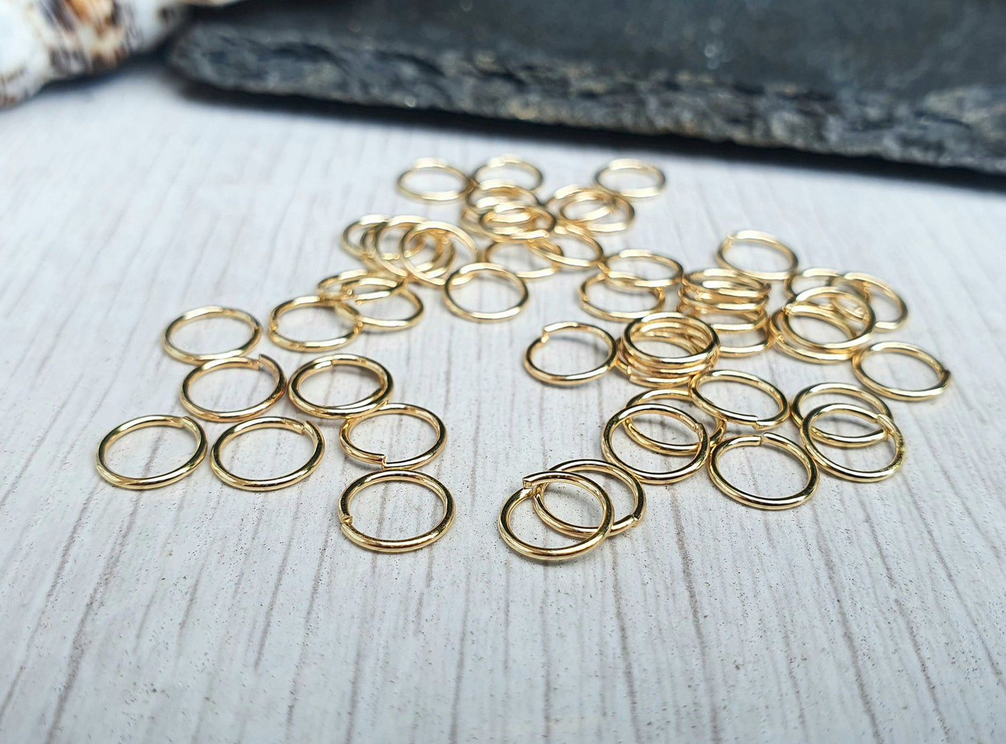 7mm OD 18K Gold Plated Jump Rings | 21g Wire | 50 pcs