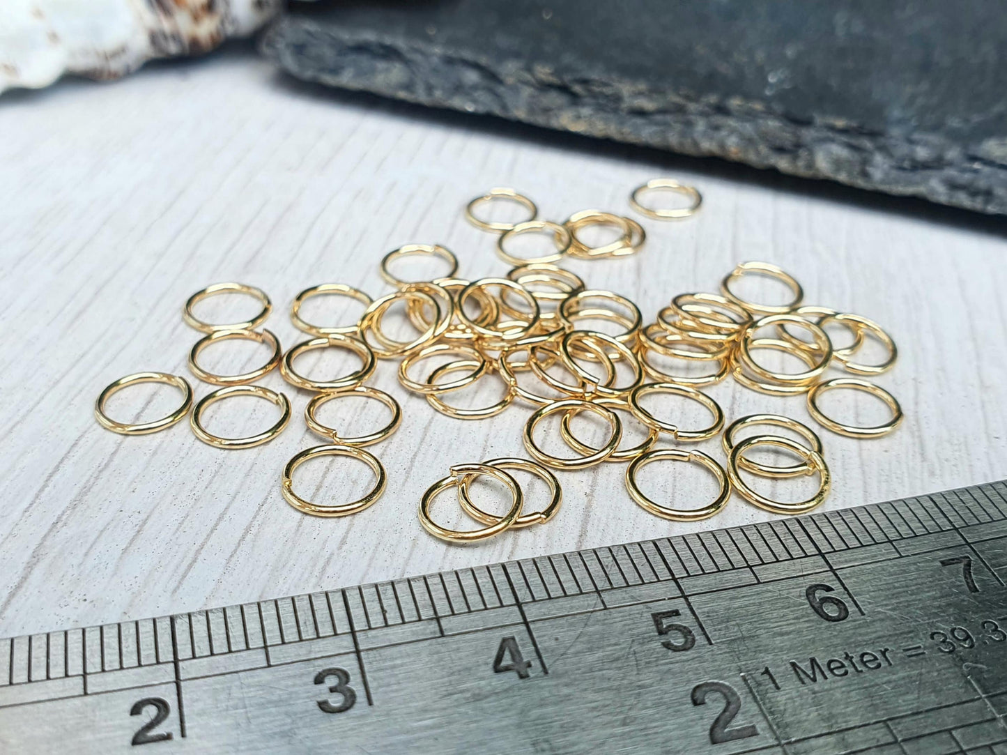 7mm OD 18K Gold Plated Jump Rings | 21g Wire | 50 pcs