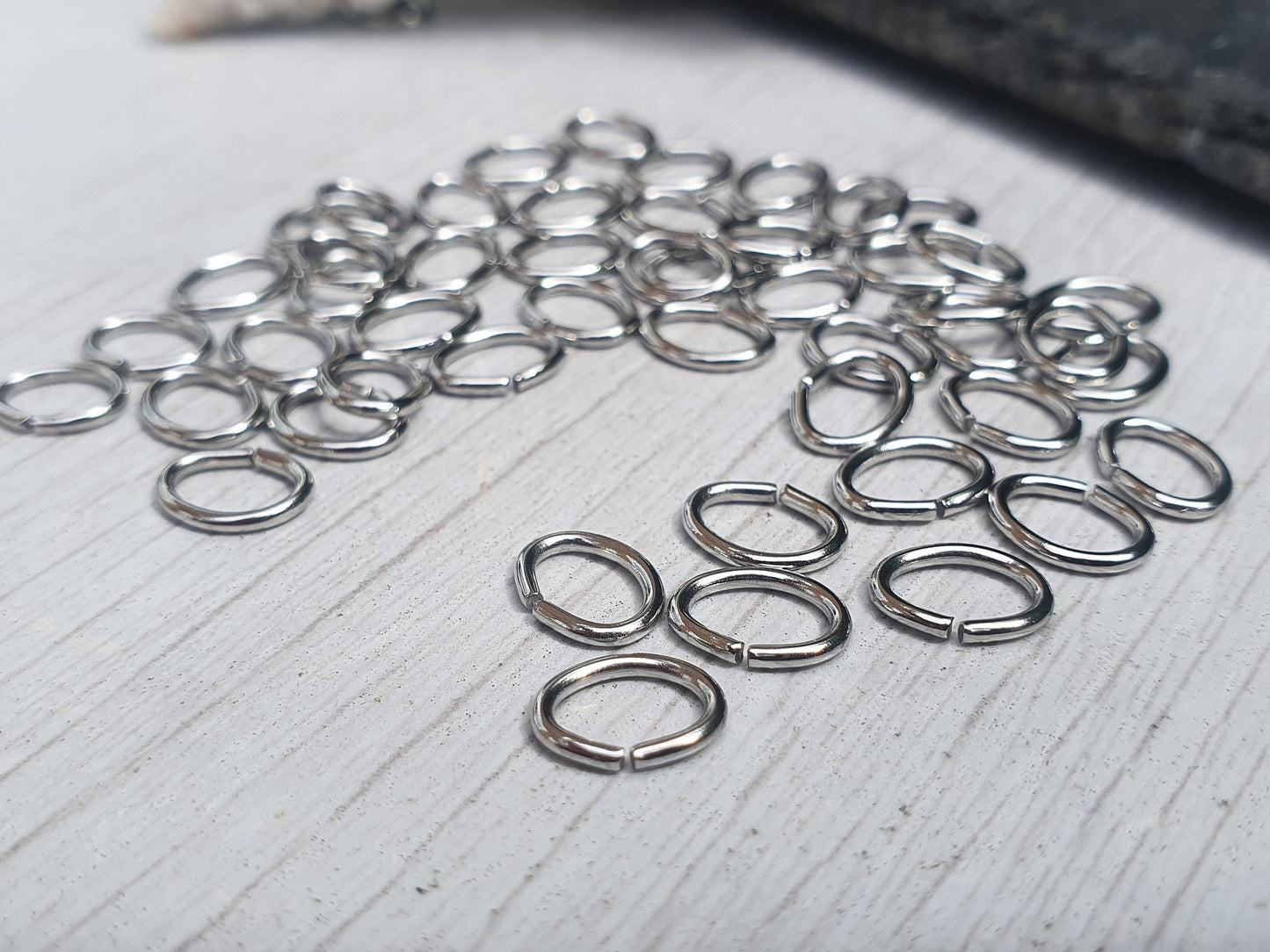 6 x 8mm Stainless Steel Oval Jump Rings | 18g Wire | 30 pcs