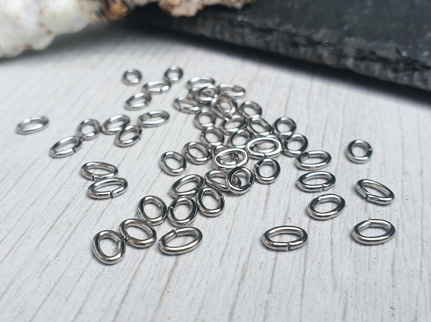 4 x 6mm Stainless Steel Oval Jump Rings | 18g Wire | 30 Pcs