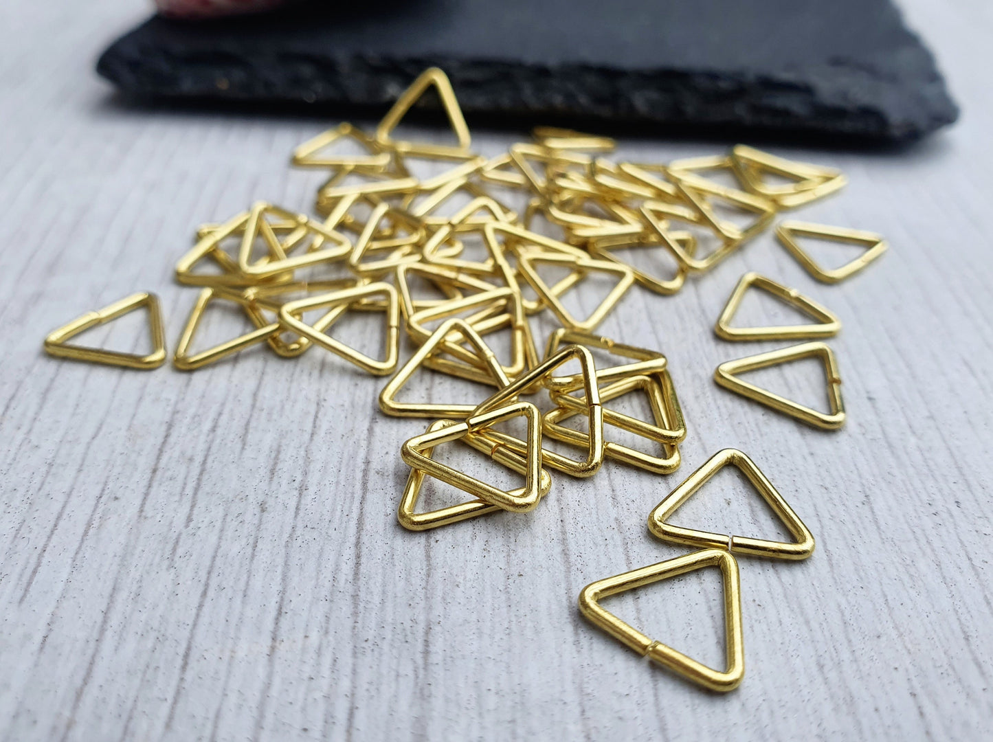 10mm Raw Brass Triangle Jump Rings | Open Jump Rings | 50 Pcs