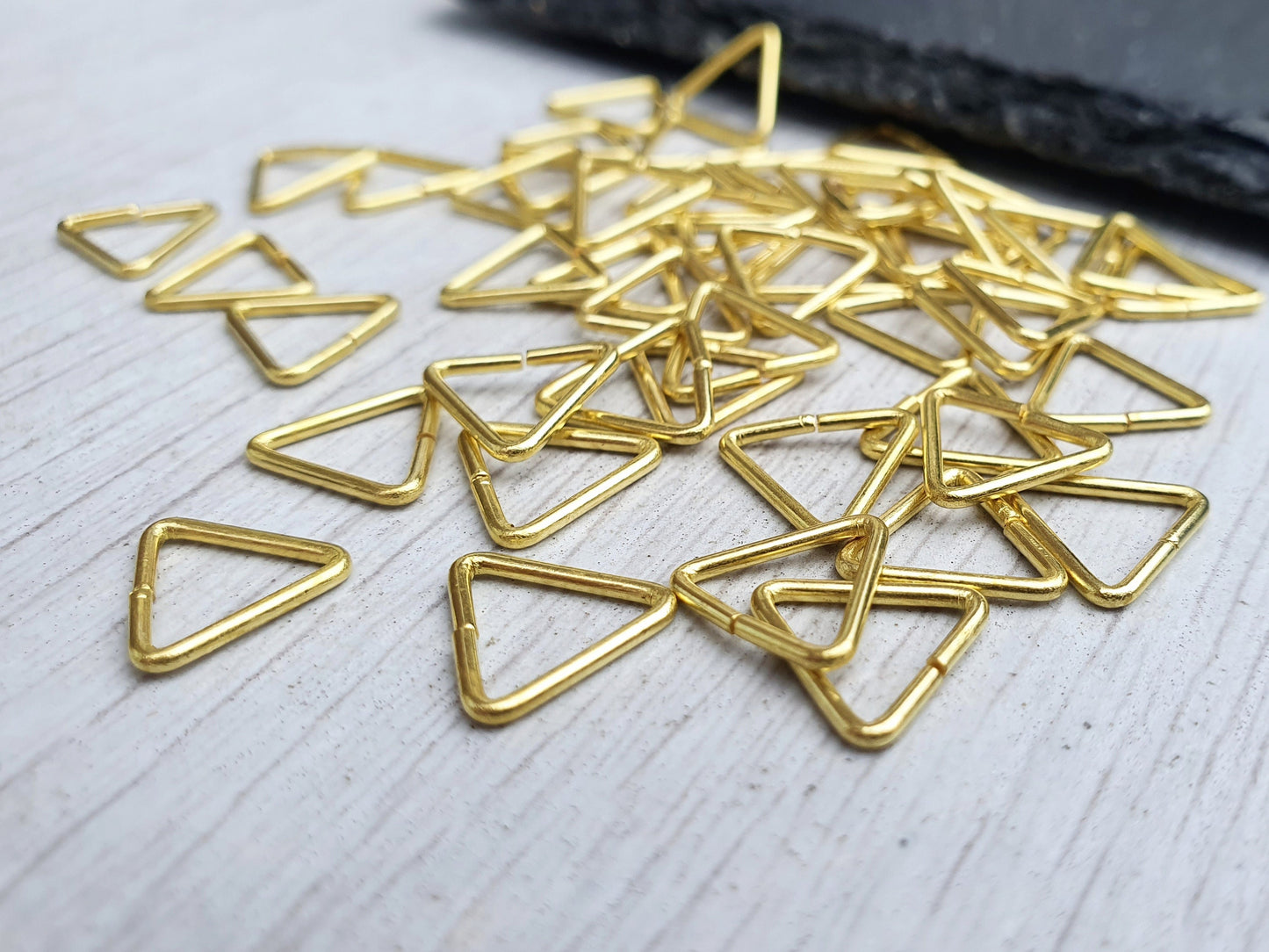 10mm Raw Brass Triangle Jump Rings | Open Jump Rings | 50 Pcs