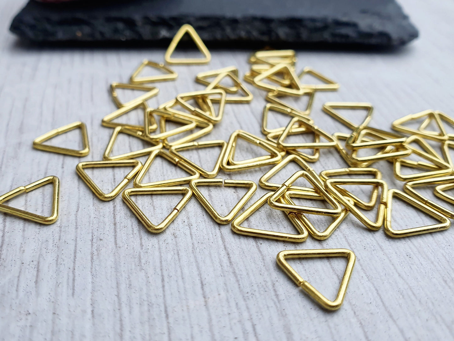 10mm Raw Brass Triangle Jump Rings | Open Jump Rings | 50 Pcs