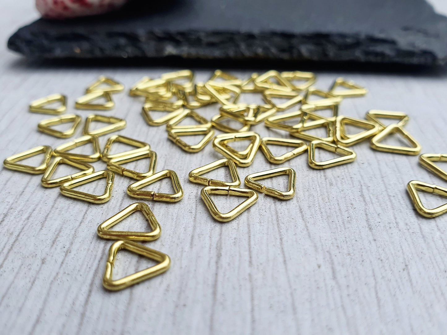 7mm Raw Brass Triangle Jump Rings | Open Jump Rings | 50 Pcs