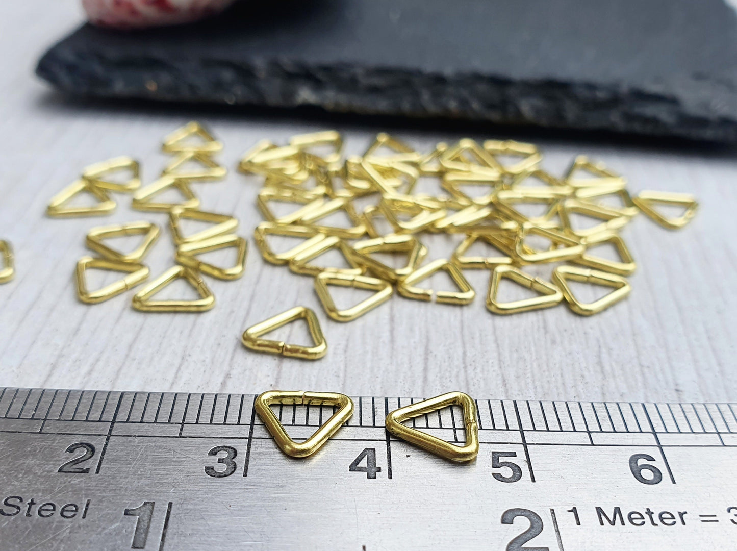 7mm Raw Brass Triangle Jump Rings | Open Jump Rings | 50 Pcs