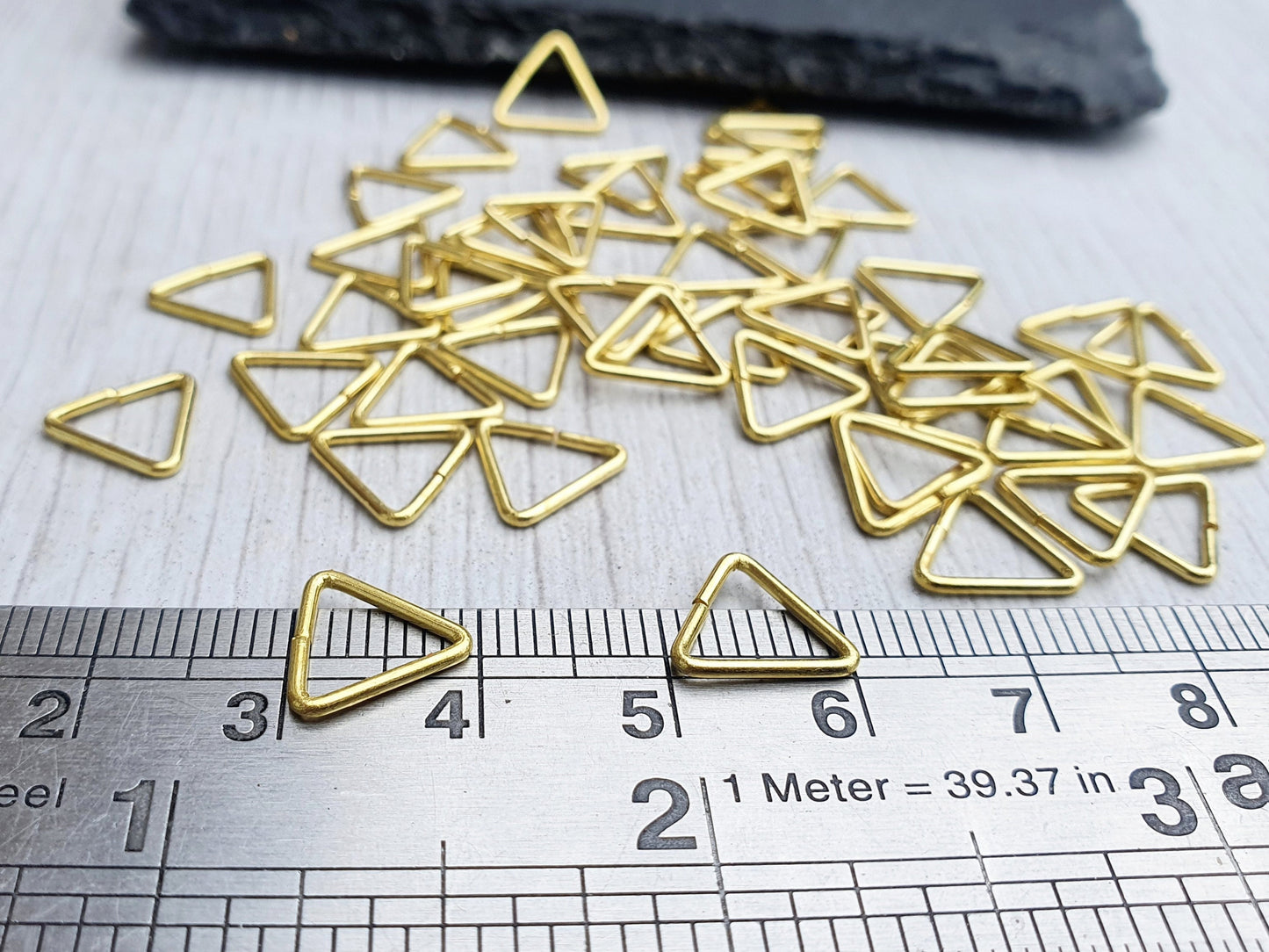 10mm Raw Brass Triangle Jump Rings | Open Jump Rings | 50 Pcs