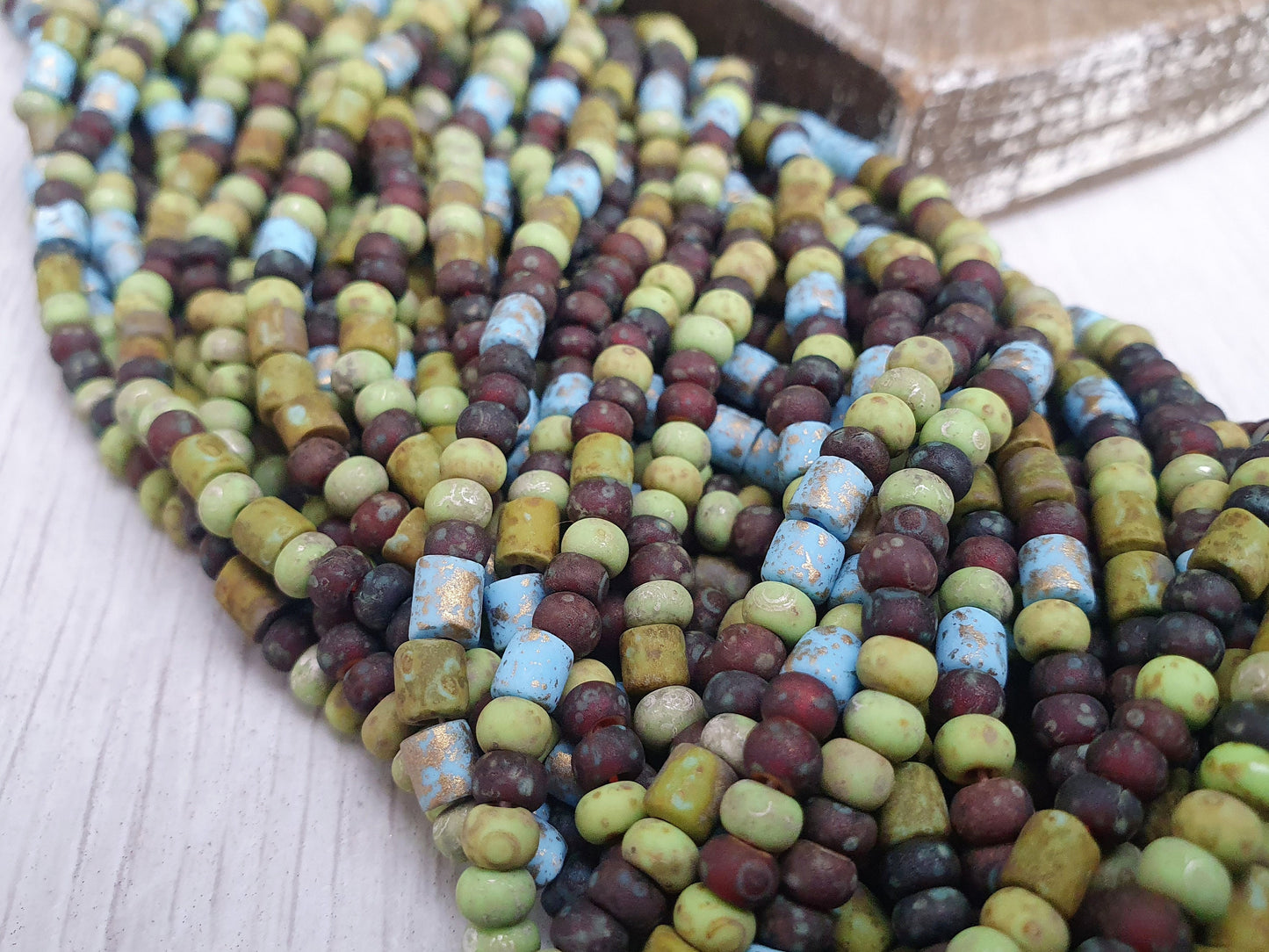 6/0 Matted Old Forest Picasso Seed Bead Mix | 4mm Beads | Full Strand