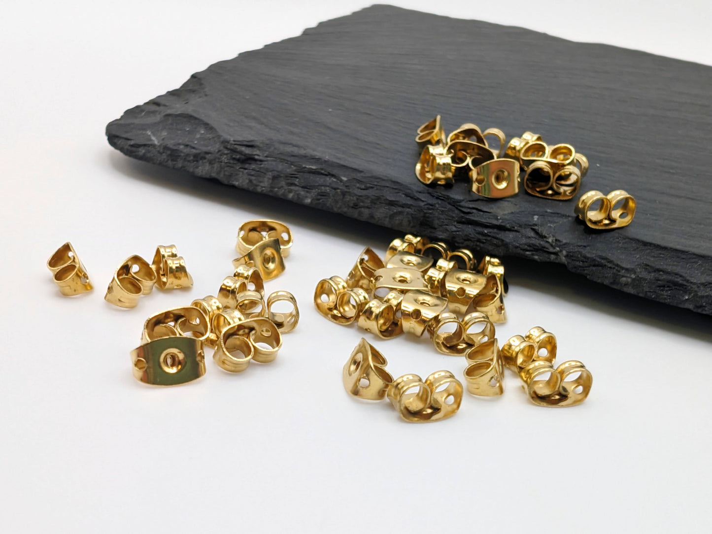 40 x Raw Brass Butterfly Earring Backs | Earring Nuts | 6 x 4.5mm