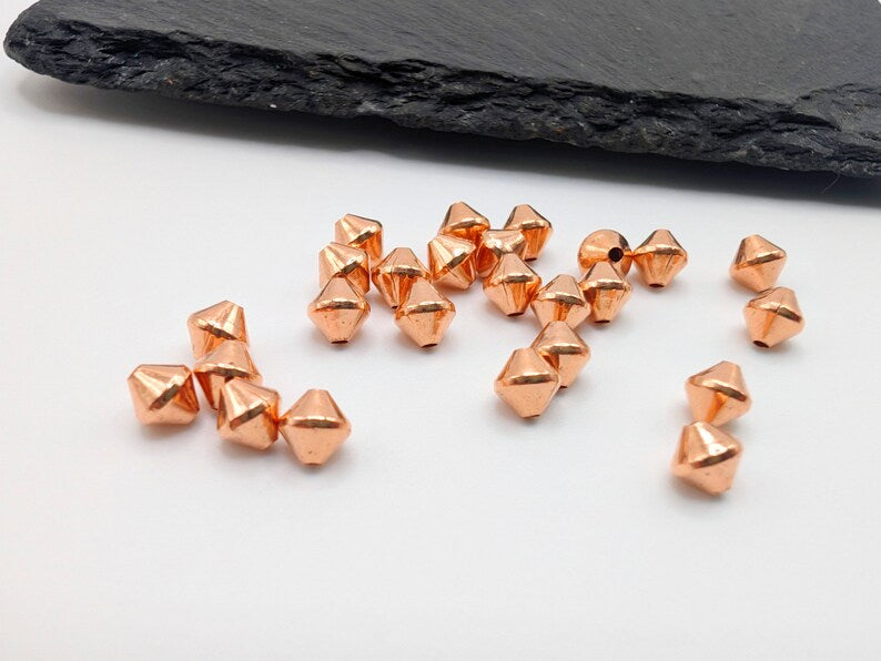 5mm Copper Bi-cone Beads | 25 Pcs | Genuine Copper Findings