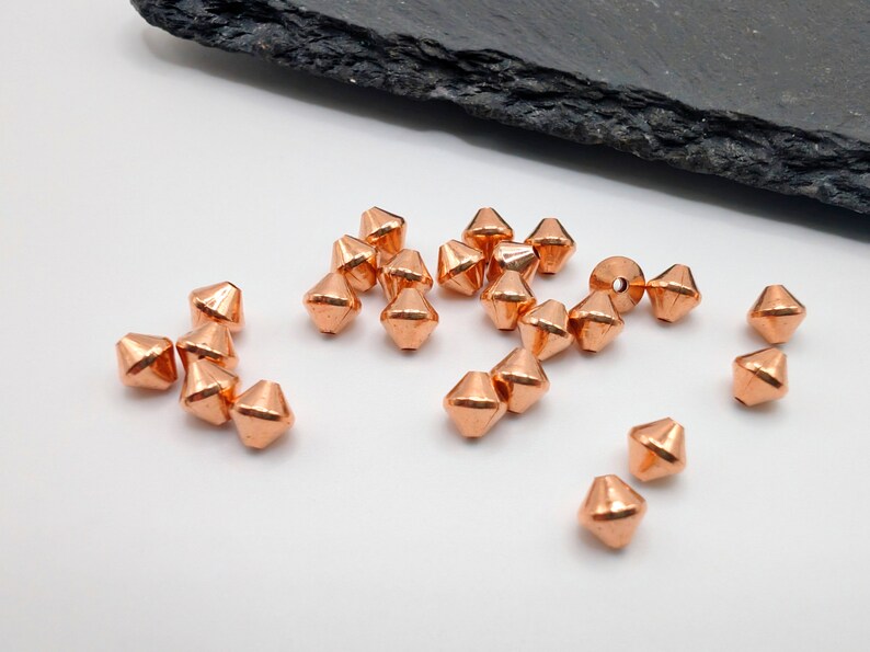 5mm Copper Bi-cone Beads | 25 Pcs | Genuine Copper Findings