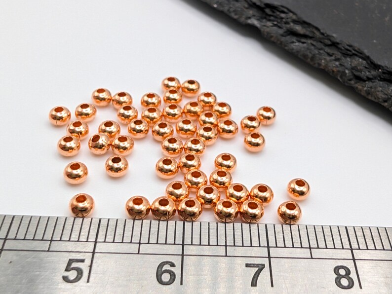 50 x 3mm Copper Rondelle Beads | Genuine Copper Beads | 3mm Beads | Pure Copper Findings