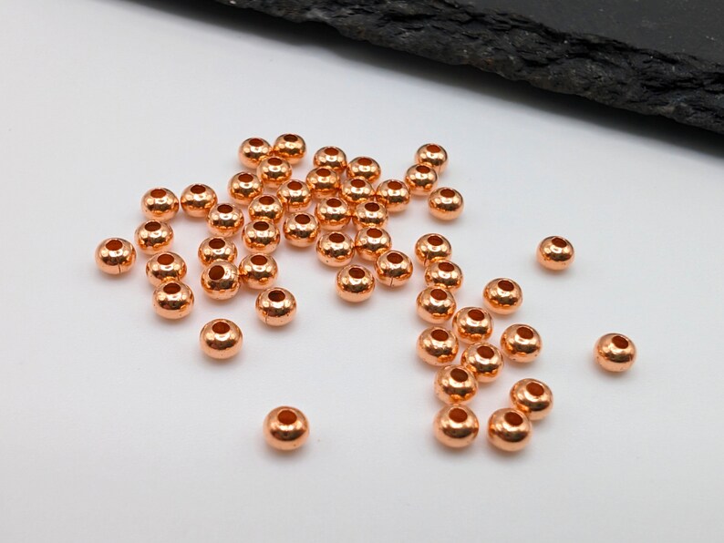 50 x 3mm Copper Rondelle Beads | Genuine Copper Beads | 3mm Beads | Pure Copper Findings