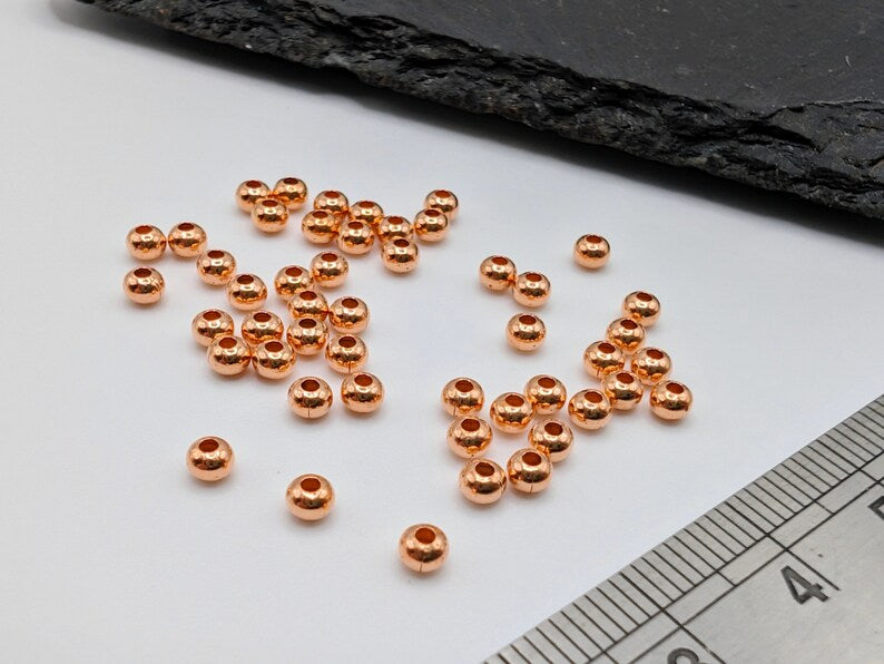 50 x 3mm Copper Rondelle Beads | Genuine Copper Beads | 3mm Beads | Pure Copper Findings