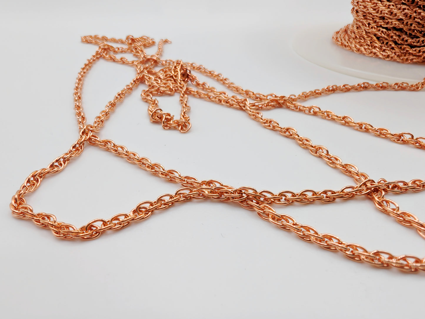 5/10 ft of 2.53 mm Genuine Copper UNSOLDERED Rope Chain | 2.53 x 3.58 mm Links