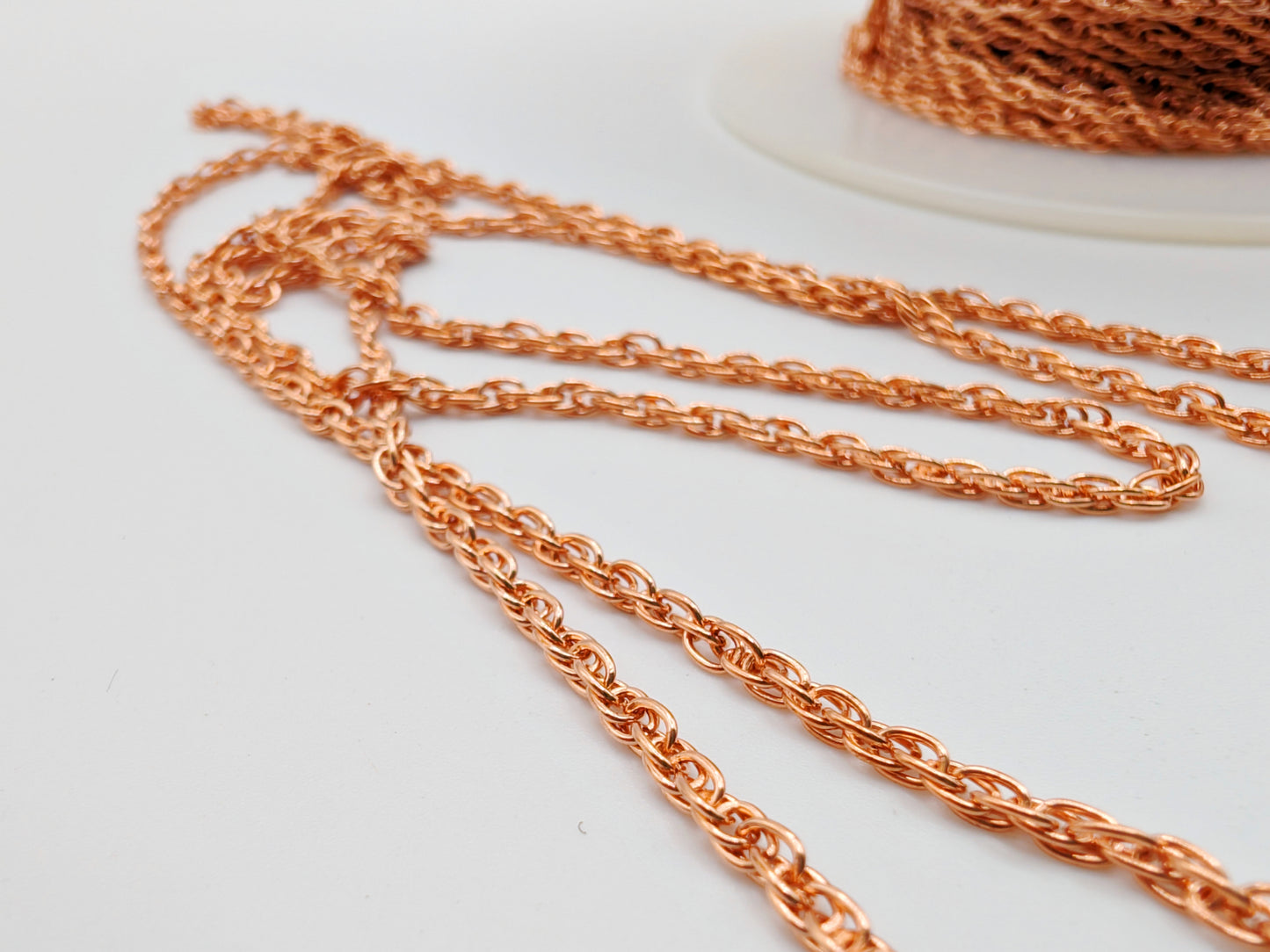 5/10 ft of 2.53 mm Genuine Copper UNSOLDERED Rope Chain | 2.53 x 3.58 mm Links