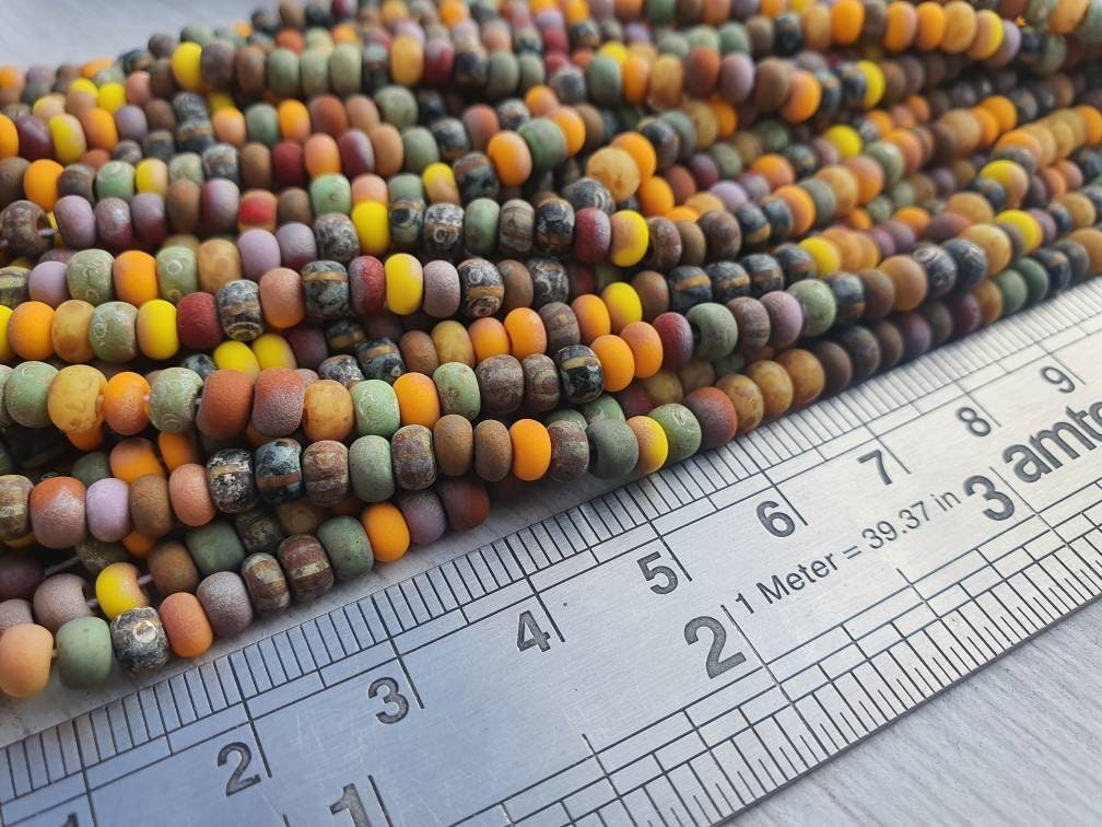 5/0 Matted Candy Corn Picasso Seed Beads | 4.5mm Beads | Full Strand
