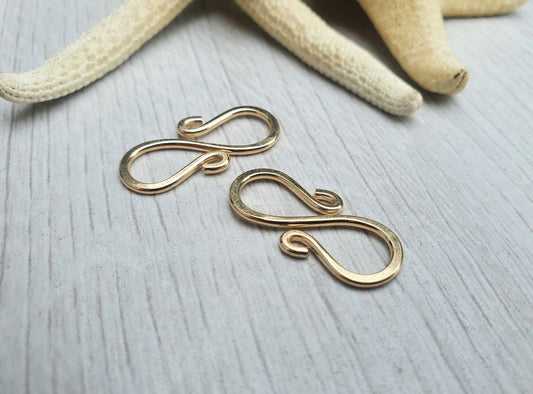 Gold Filled S Clasp with Looped Ends | Handmade Findings | 16 Gauge 14K Gold filled Wire