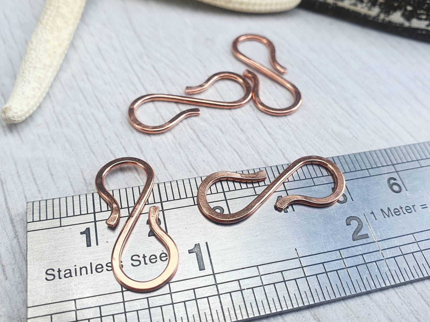 Copper S Clasps | Handmade Findings | 16 Gauge | Double Hook Clasps