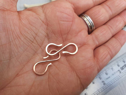 Copper S Clasps | Handmade Findings | 16 Gauge | Double Hook Clasps
