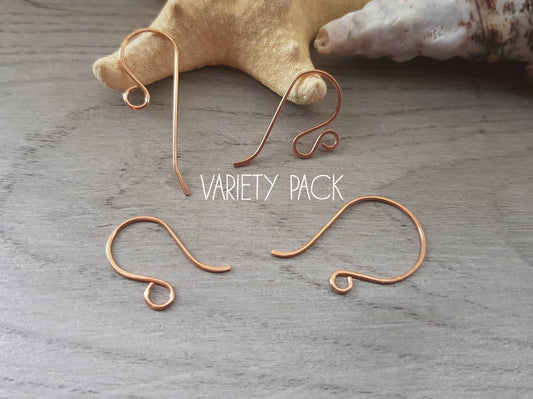 Variety Pack 5 | Raw Bronze Handmade Ear Wires | 4 Pairs