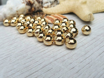 6mm Gold Plated Round Spacer Beads | 20Pcs
