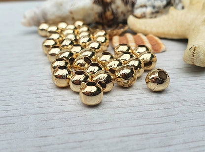 6mm Gold Plated Round Spacer Beads | 20Pcs