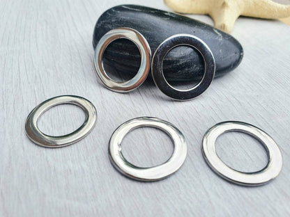 21mm OD Stainless Steel Donut Components | 1mm Thickness | Mirror Shine | 5 Pcs