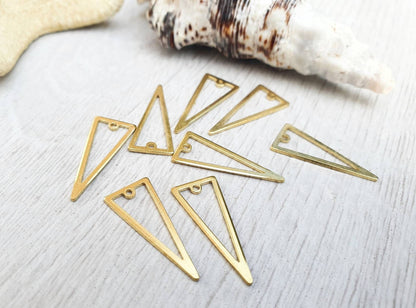 22 x 9mm Raw Brass Triangle Charm | 8 Pcs