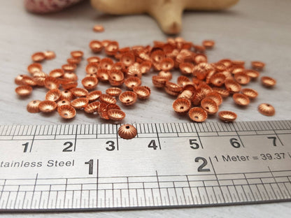 50pcs of 5mm Genuine Copper Bead Caps | Genuine Copper Findings