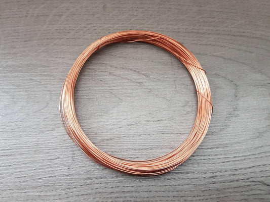 25g (0.45mm) Bare Copper Round Wire - Dead Soft - Jewellery Making Wire - 15 Metres