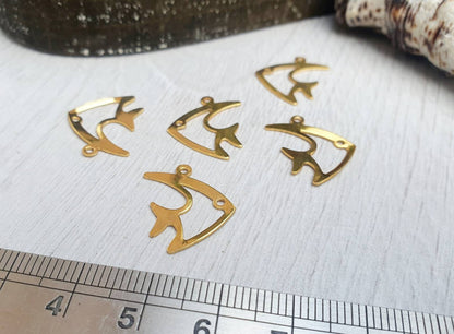 26 x 19mm Gold Plated Angelfish Charms | 5Pcs