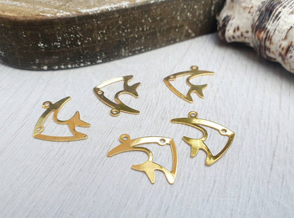 26 x 19mm Gold Plated Angelfish Charms | 5Pcs