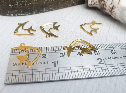 26 x 19mm Gold Plated Angelfish Charms | 5Pcs