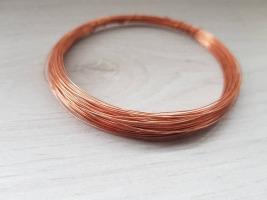 27g (0.375mm) Bare Copper Round Wire | Dead Soft | 15 Metres