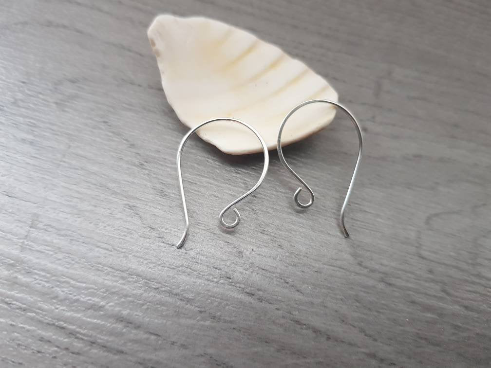 Vega | Round French Sterling Silver Handmade Ear Wires | 1/5/10 Pairs