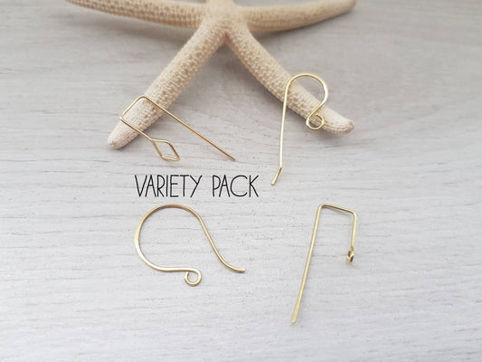 Variety Pack 4 | Handmade Brass Ear Wires | 4 Pairs
